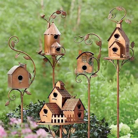 metal roofing for bird houses|metal house shaped bird feeder.